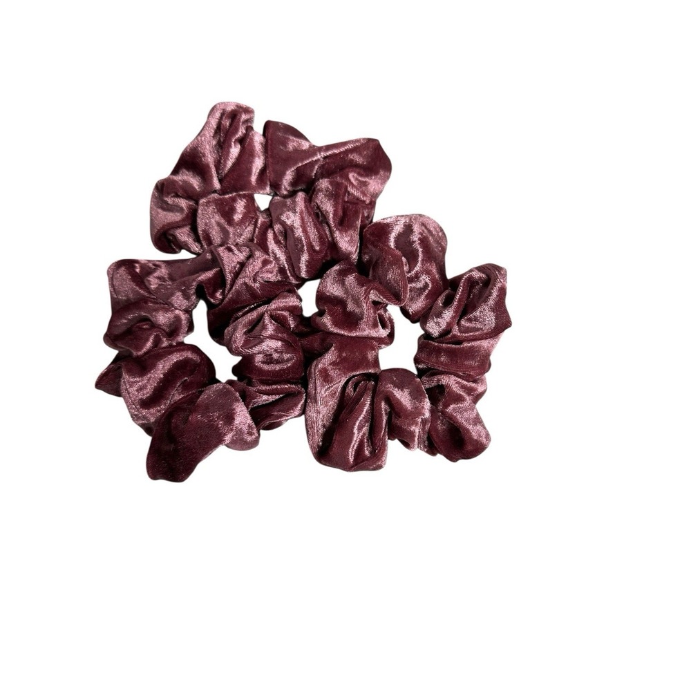 NEW hair ties accessories women girls all hair types velvet lot of 3 PINK